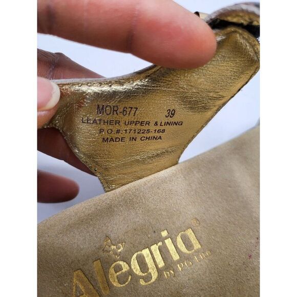 Alegria Morgyn Pretty Things Leather Floral Strap Wedge Sandals Size 8.5 (EU39) - Picture 2 of 11